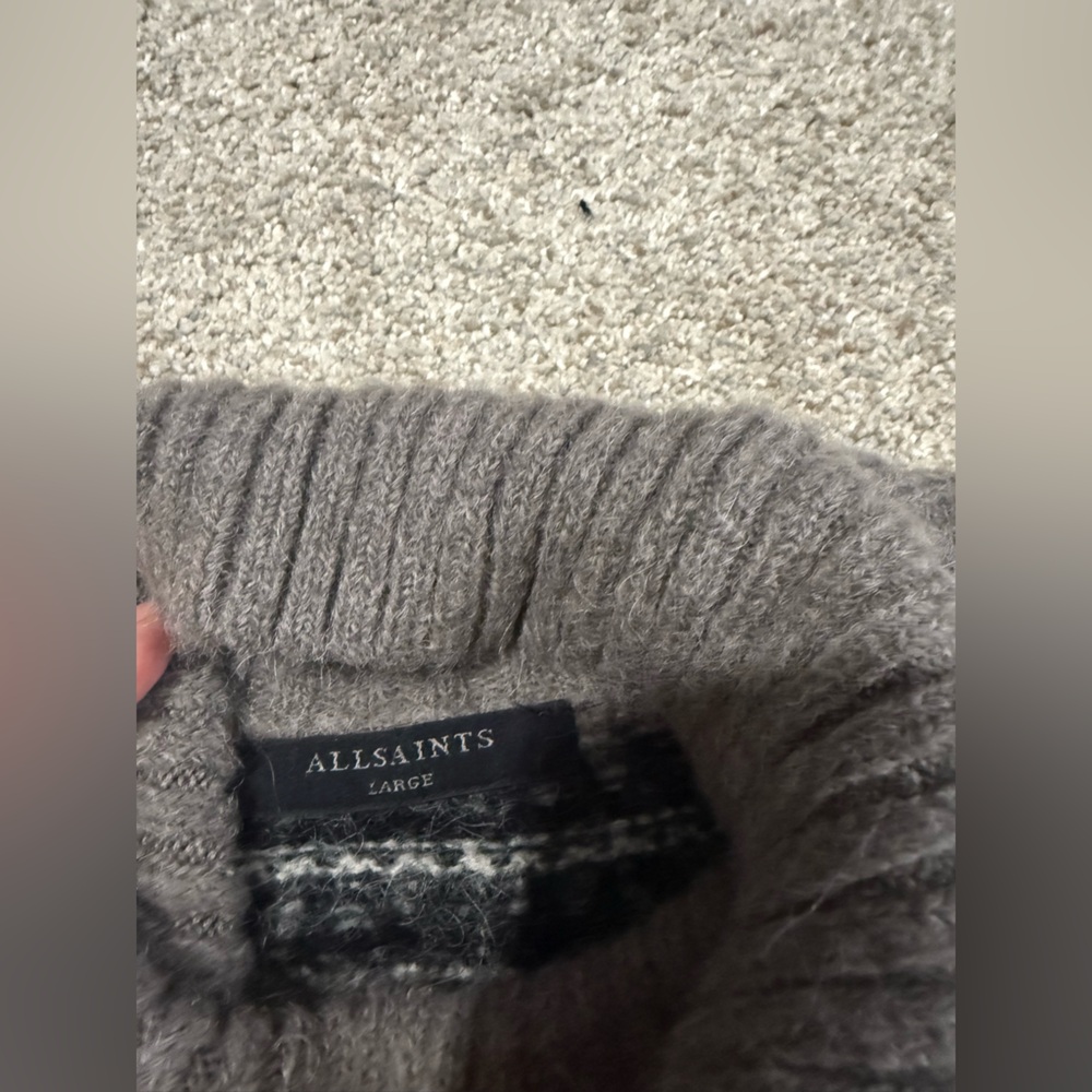 All Saints Tura Funnel Neck Relaxed Fit Sweater in Eiffel Grey! - Picture 8 of 9